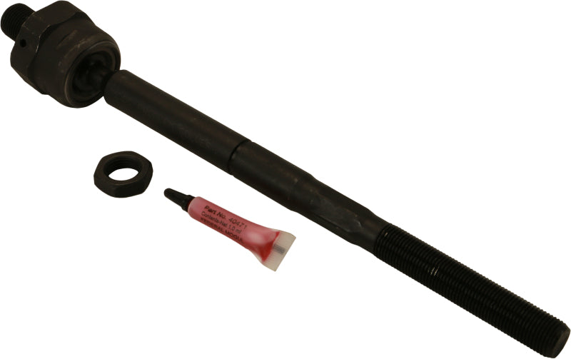 Moog Ford Expedition front inner tie rod for 2015-2021 models, showing the metal rod with joint and protective boot.