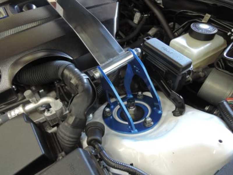 Cusco OS front strut bar for Lexus RC350, RC-F, GS-F 2015-2020, showing the metal bar with mounting brackets.