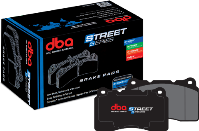 DBA Street Series rear brake pads for Toyota Corolla ZRE211/ZWE211 2019+, OE quality brake pads with metal backing plates.