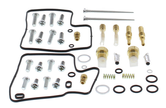 All Balls Racing Honda VT1100C2 carburetor rebuild kit for 1998-1999 motorcycle, includes gaskets and parts for maintenance.