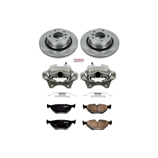 PowerStop OE rear brake kit with calipers for BMW Z4 (2003-2008) featuring brake rotors and caliper components.