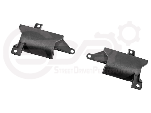 Pair of Street Driven Performance Corvette C8 underbody air deflector cooling duct scoops for 2020-up Chevrolet Corvette C8 exterior trim.