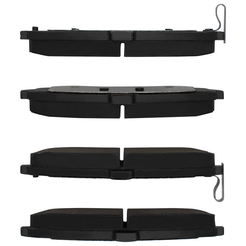 R1 Concepts Hyundai Elantra front ceramic brake pads, OE quality, with metallic backing and brake pad friction surface.