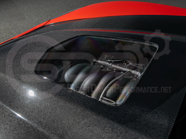2005-2013 Chevrolet Corvette C6 | ZR1 Style Carbon Fiber Front Hood w/ Clear Window Insert