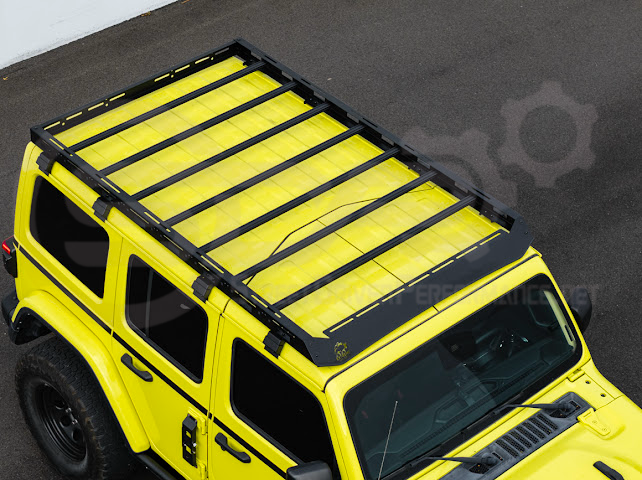 2018-UP JEEP WRANGLER JL & 2020-PRESENT JEEP GLADIATOR JT | CARBON STEEL BLACK TOP ROOF CARGO RACK (FULL & HALF LENGTH)