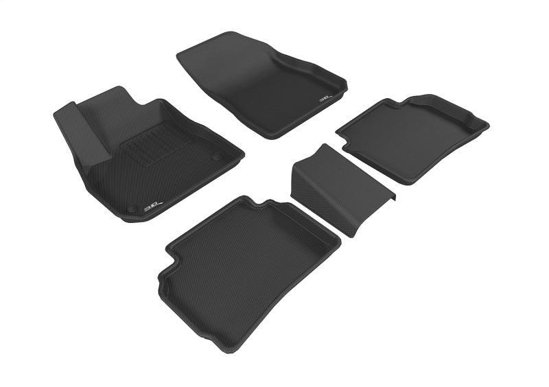 3D MAXpider black rubber floor mats for Chevrolet Malibu 2016-2025, full set with 3D textured design for interior protection.