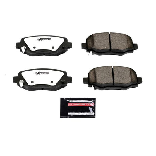 PowerStop Z36 rear brake pads with hardware for 2015-2017 Chrysler 200, designed for truck and tow performance braking.
