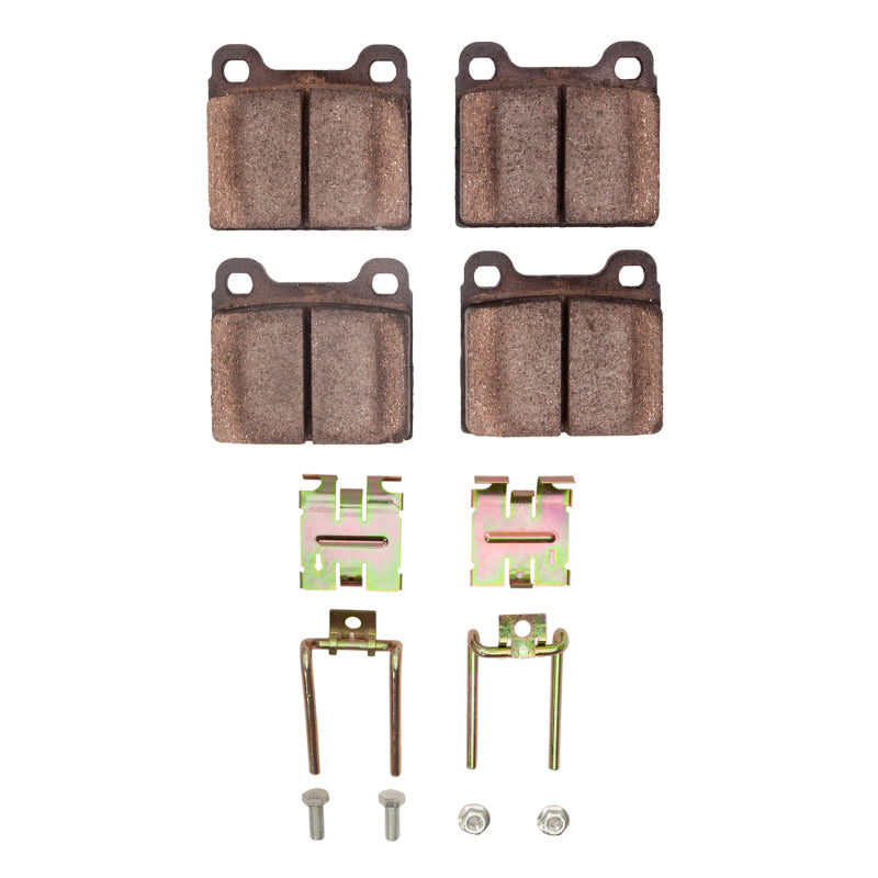 R1 Concepts Audi Fox front semi-metallic brake pads and hardware kit for R1 73-80 model, OE quality car brake replacement.