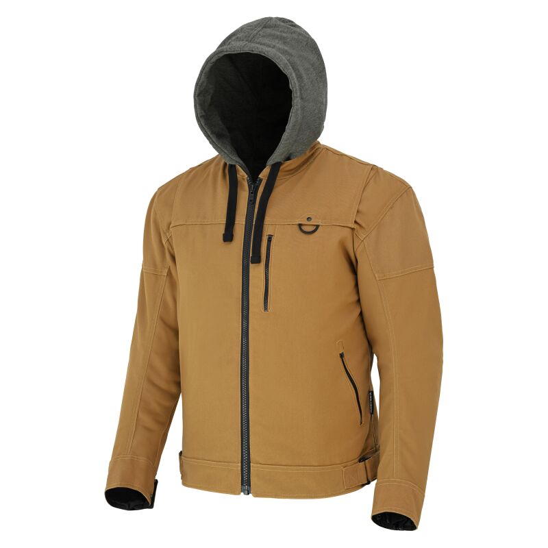 Speed and Strength Straight Savage 3.0 wax canvas jacket in tan, large size, featuring durable leather details and a rugged design.