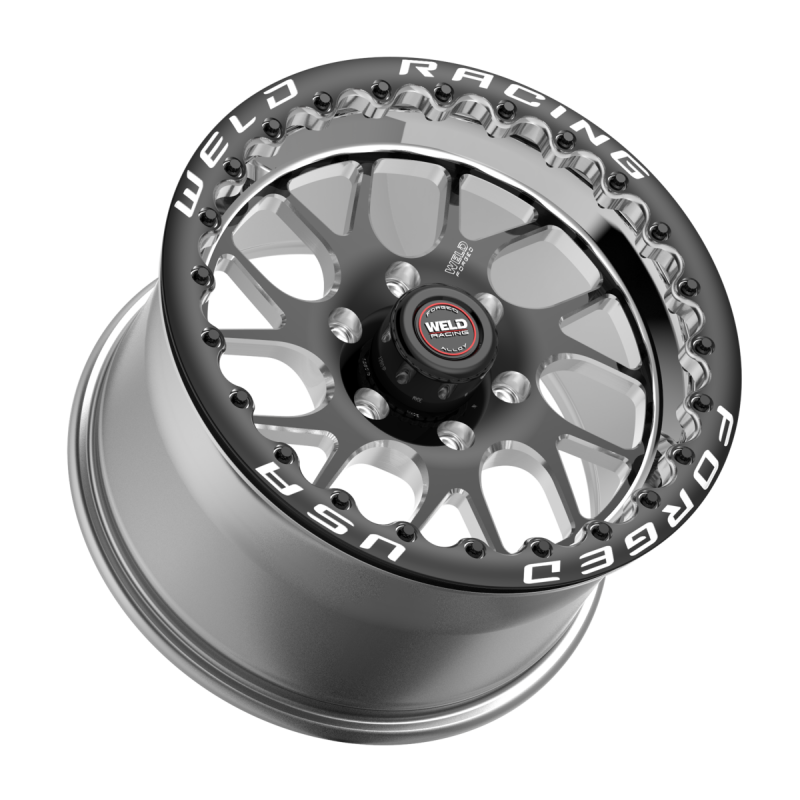 Weld S78 HD Beadlock forged wheel, 17x9.5 inches, black center with polished shell, 6x135 bolt pattern, rugged off-road style