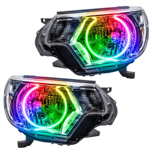 Oracle Lighting Toyota Tacoma headlights with ColorSHIFT SMD LED, featuring BC1 controller for customizable lighting effects.