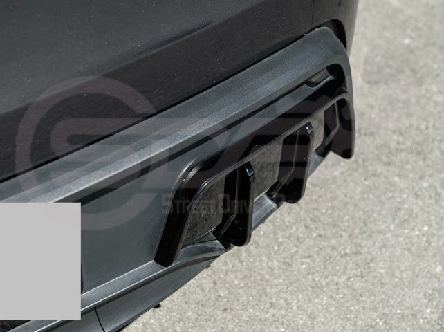 2025-Up Tesla Model Y | Fast Style Glossy Black Rear Bumper Finned Diffuser