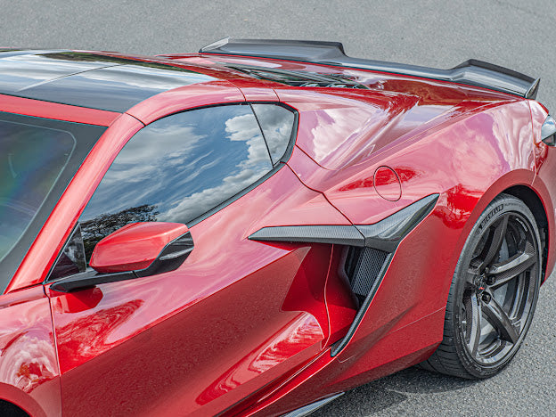 2023+ CHEVROLET CORVETTE C8 Z06/ E-RAY | CARBON FIBER SIDE FENDER VENT DOOR HANDLE TRIM PAIR