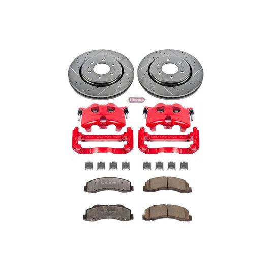 PowerStop Ford F-150 Z36 Truck & Tow Brake Kit front performance brake calipers and components for models 2012-2020.