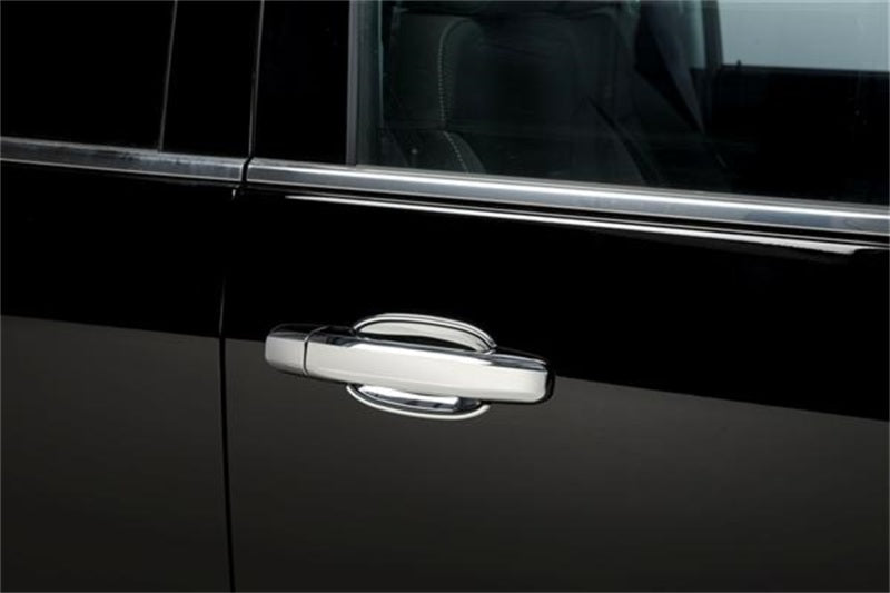 Putco deluxe door handle covers for 2014-2018 Chevy Silverado LD 4-door exterior trim, passenger side keyhole omitted.