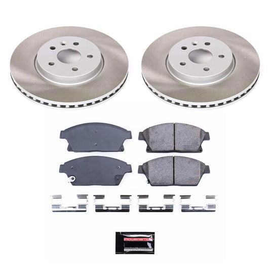 PowerStop front semi-coated rotor kit for 2013-2017 Buick Encore, high-performance brake rotor set with clean, durable finish