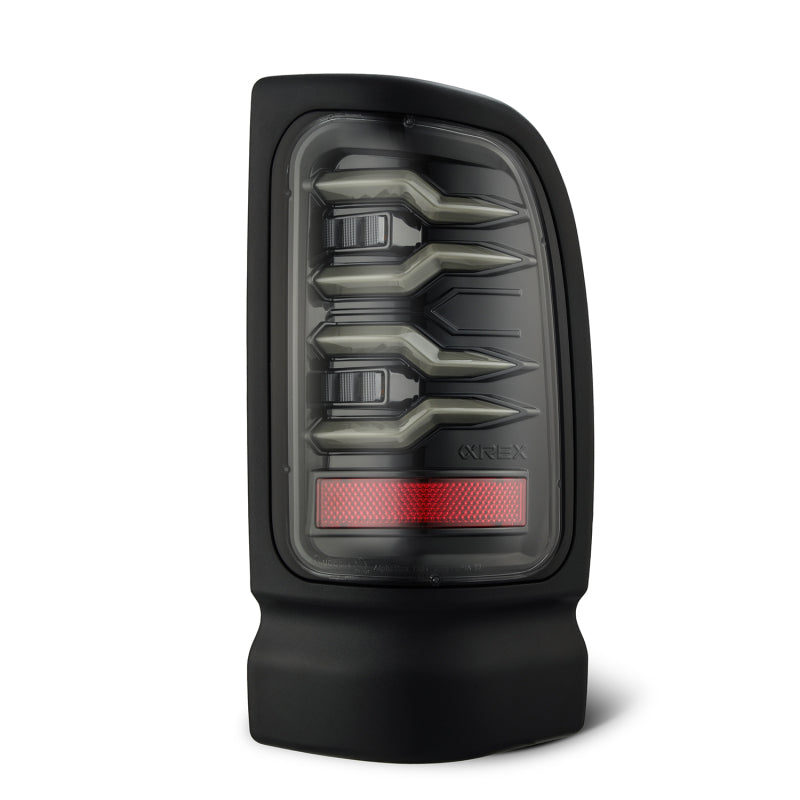 AlphaRex LUXX-Series LED tail lights for Dodge Ram 1500/2500/3500 1994-2001 in Alpha-Black with modern LED design.