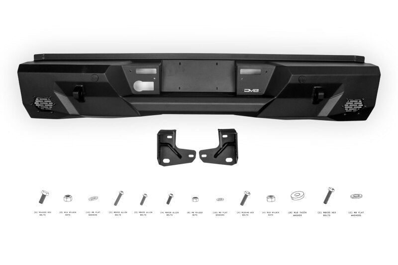 Steel rear bumper for Toyota Tundra from DV8 Offroad's Spec Series, designed for durability and off-road use.
