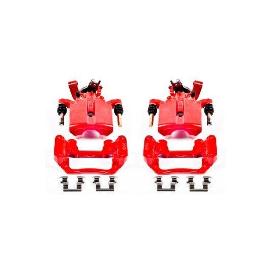 PowerStop rear red brake calipers with brackets for Chevrolet Cobalt 2005-2008, showing the performance brake caliper pair.