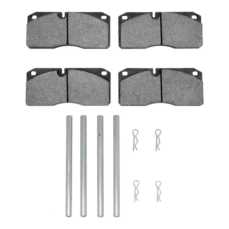 R1 Concepts Damon Daybreak brake pads and hardware kit for R1 1987-2012, front and rear semi-metallic OE brake pads.