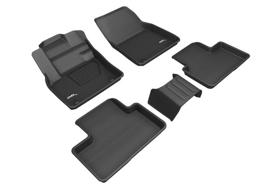 Black 3D MAXpider rubber floor mats for 2019-2021 Volvo XC40, front and rear Kagu 1st and 2nd row protection