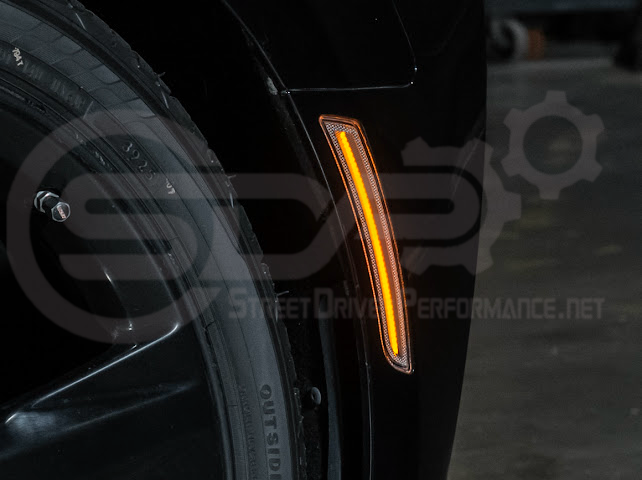 2016-2024 Chevrolet Camaro | Front Bumper Side Marker Lens w/ Amber LED Reflector Light Pair (Clear / Amber / Smoke)