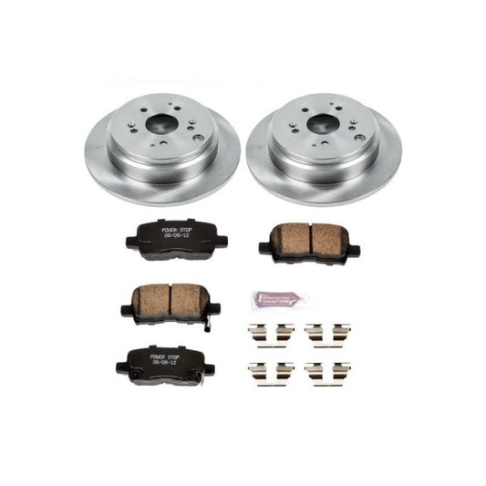 PowerStop rear OE brake kit for Honda Odyssey 2002-2004, includes brake pads and rotors, designed for reliable stopping performance.