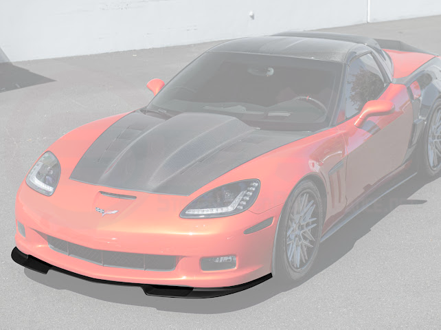 2005-2013 C6 Corvette - 427 /Grand Sport / Z06 / ZR1 | ZRA1 Style Front Splitter Lip Ground Effects (Carbon Fiber or Primer Black)