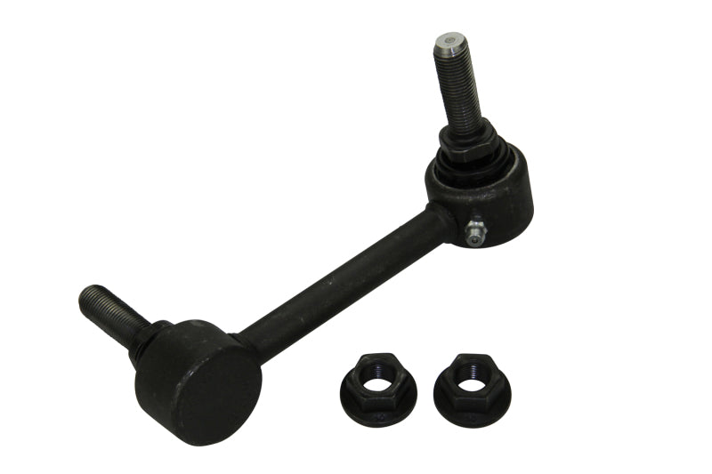 Moog front left sway bar endlink for Dodge Durango 2011-2015, showing the durable metal component with rubber bushings.