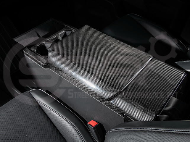 2024-Up Tesla Cybertruck | Interior DRY Carbon Fiber Rear Display Upper Cover