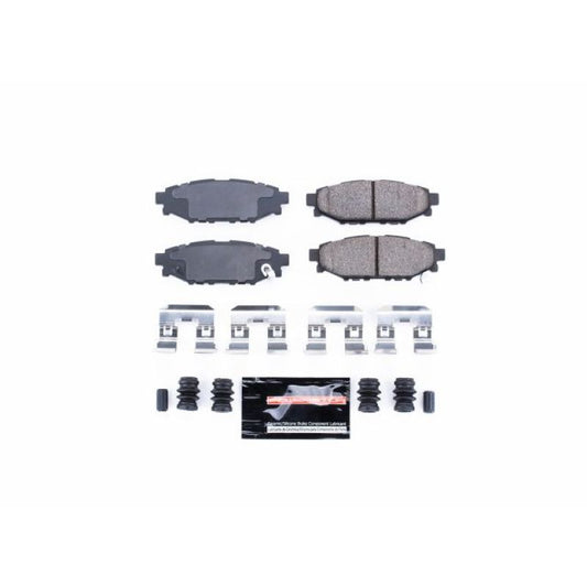 PowerStop Z23 Evolution Sport rear brake pads for 2013-2016 Subaru BRZ with hardware, performance brake components