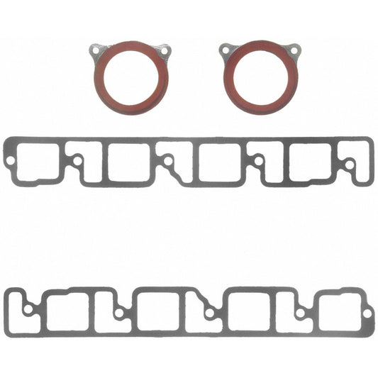 Fel-Pro MS 91839 engine intake manifold gasket set installed on a vehicle engine. Durable gaskets for optimal engine performance.
