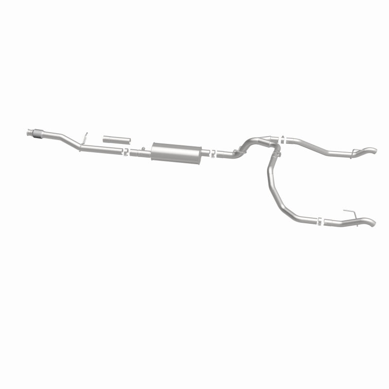 Magnaflow catback exhaust kit for Chevrolet Silverado 1500 5.3L, direct-fit replacement system installed on a Silverado truck.