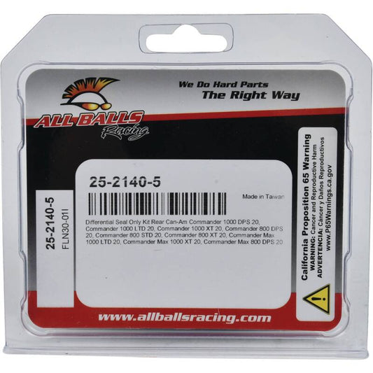 All Balls Racing differential seal kit for the rear of Can-Am Commander 800R DPS 2020 model, includes seals for differential maintenance.