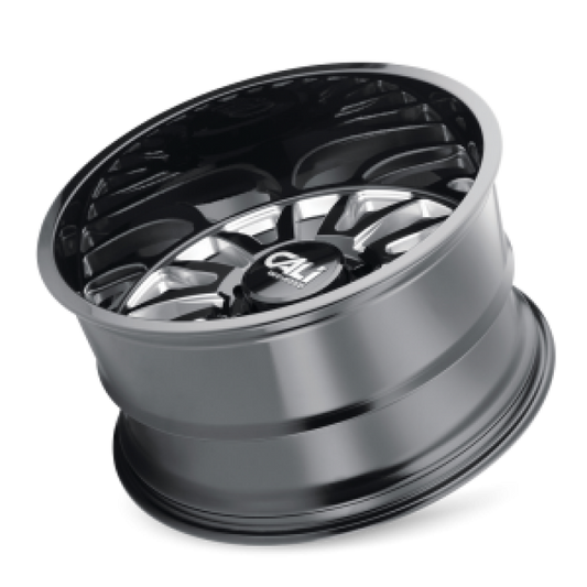 Cali Off-Road Summit 26-inch gloss black cast wheel with milled accents, 6x139.7 bolt pattern, -76mm offset, 106mm hub