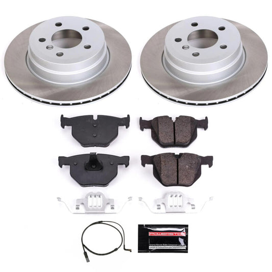 PowerStop rear semi-coated brake rotor kit for 2009-2010 BMW X6, performance blank brake components with ventilated design