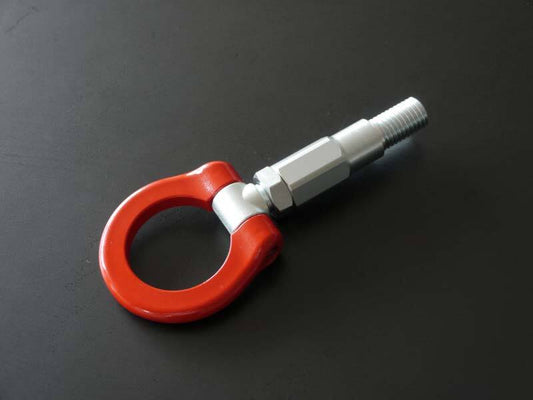 Cusco front tow hook swivel joint for Honda CR-Z, sturdy metal construction, mounted on vehicle with visible mounting points.
