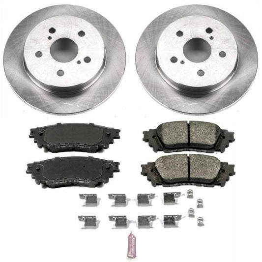PowerStop OE brake kit for rear of Lexus NX200t 2015-2017, includes brake rotors and pads for reliable stopping power.