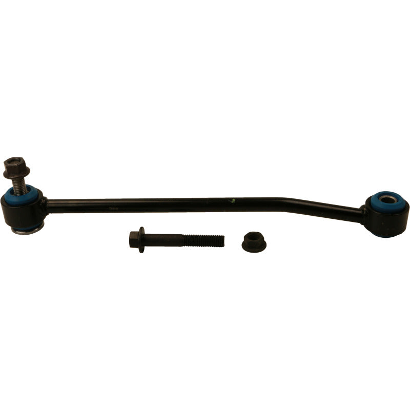 Moog rear stabilizer bar link for Ford Transit-150 (2015-2021) sway bar endlink, showing metal construction and mounting points.