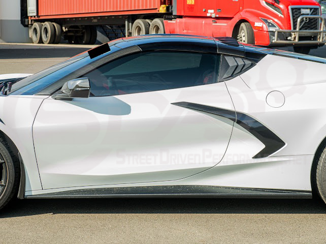2020-Up Corvette C8 | SDP Performance Style Carbon Fiber Side Quarter Window Louver Sun Shade Cover