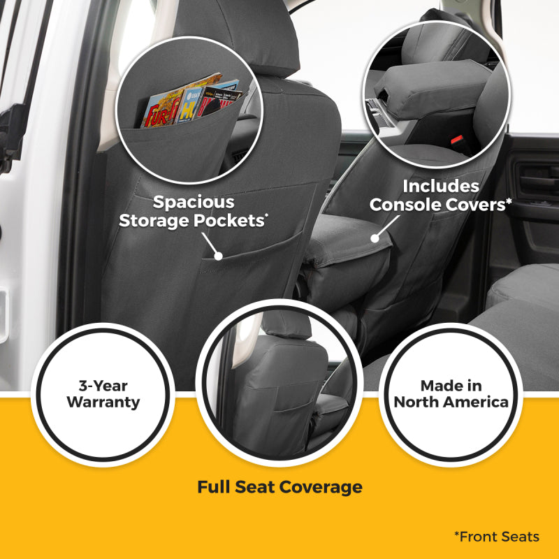 Covercraft Carhartt PrecisionFit custom second row seat covers for Toyota Corolla 2023-2026, made of durable fabric with tailored fit.
