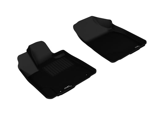 Black 3D MAXpider rubber floor mat for 2008-2013 Toyota Highlander Hybrid first row, durable all-weather car interior protection.