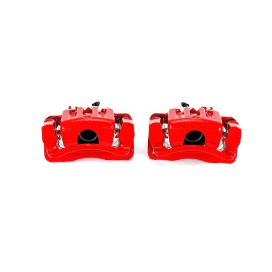 PowerStop rear red brake calipers with brackets for Chevrolet Captiva Sport 2012-2015, pair, performance disc brake components