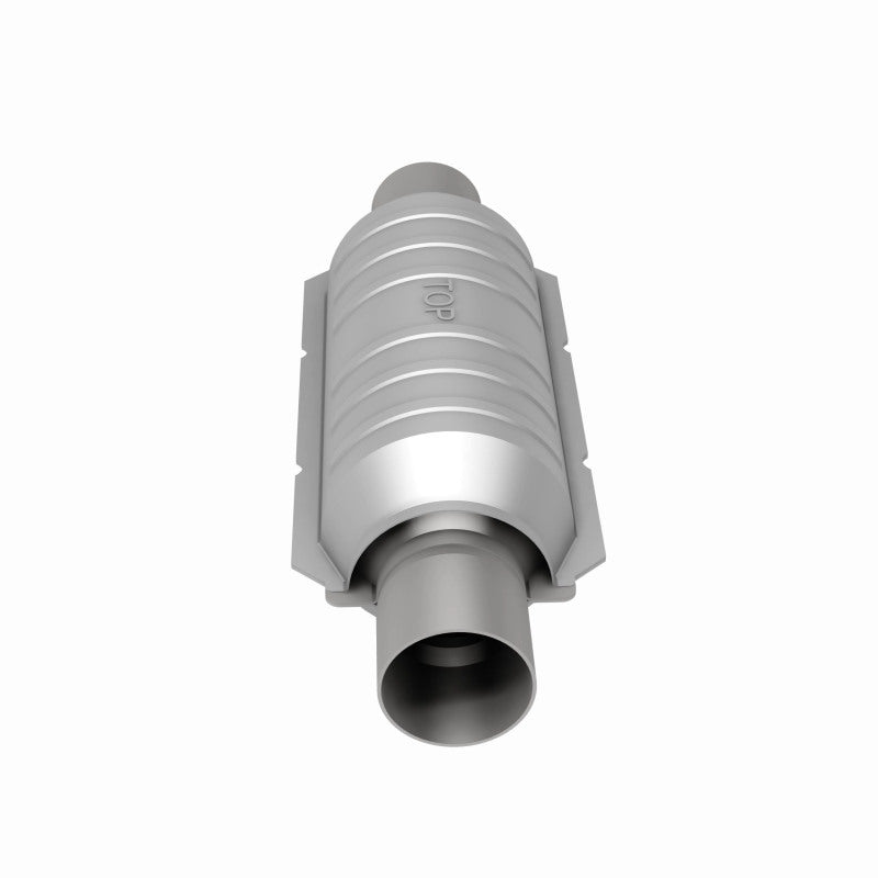 MagnaFlow universal catalytic converter with 2-inch inlet and outlet, 11-inch length, made of stainless steel.