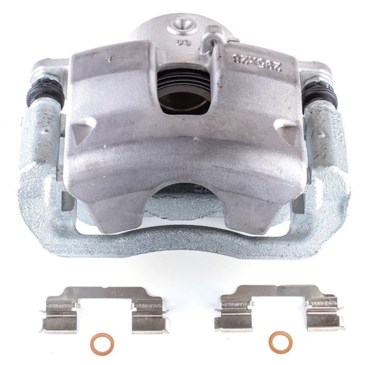 PowerStop OE front right brake caliper with bracket for Mercedes-Benz C300 (2009-2012) showing the caliper and mounting hardware
