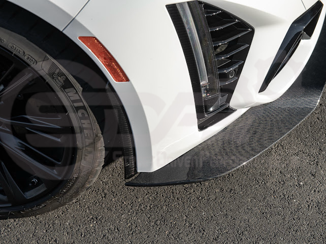 2022-2024 CADILLAC CT5-V BLACKWING SEDAN | CARBON FIBER FACTORY EXTENDED STYLE FRONT LIP SPLITTER GROUND EFFECTS