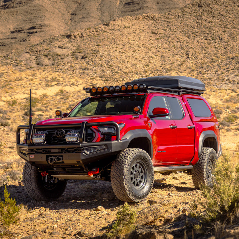 ARB Summit MKII Combar Winch Bumper bull bar for 2024+ Toyota Tacoma, rugged front protection with mounting points for winch.