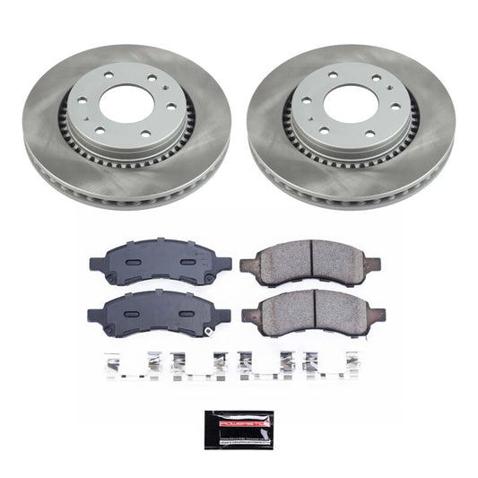 PowerStop front semi-coated rotor kit for Isuzu Ascender 2006-2008, performance brake rotors with a smooth, clean surface.