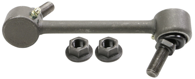 Moog Genesis G80 front left sway bar endlink, designed for 2017-2020 model, showing the metal sway bar link with mounting bushings.