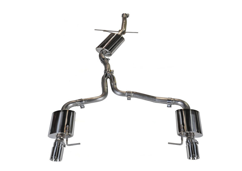 AWE Tuning Audi B8.5 All Road Touring catback exhaust with dual polished silver tips, designed for enhanced sound and style.